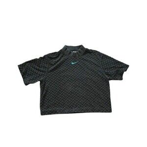 Nike Modern Everyday Sportswear Green Top DQ6788 355 Women's Size Small Jacquard